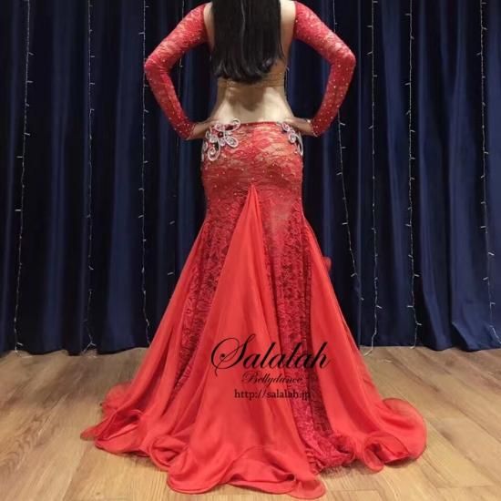 ベリーダンス　赤　衣装 エジプト製ベリーダンス 衣装赤タイトスカート