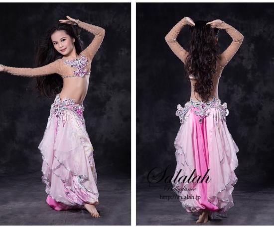 キッズオリエンタル衣装トップ＆フリルハーレムパンツ ピンク