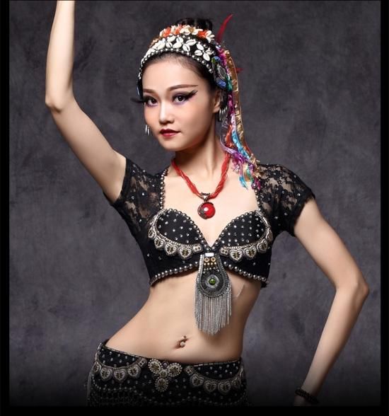 【TOLCORE（トルコレ）】ベリーダンス 衣装 トライバル 黒 TOLCORE（トルコレ）】ベリーダンス 衣装 トライバル 黒