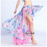 ベリーダンス衣装　花柄シフォン素材二枚重ねフレアスカート 【全５色】S1168
