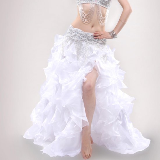 ベリーダンス衣装 パールデザインコスチューム ホワイト lw1431