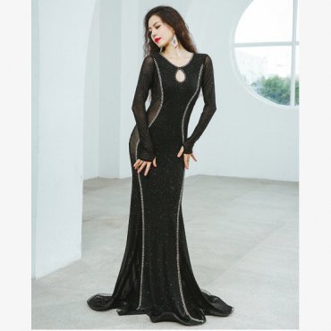 レッスンウエア ワンピース イラキードレス Iraqi ラインストーン装飾シースル切替え ブラック lw1725