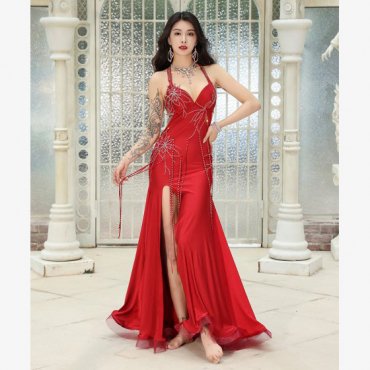 ベリーダンス衣装 フリンジデザインワンピースドレス 全２色 lw1772
