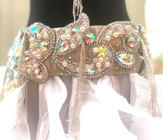 エジプト製 Amrデザイン オリエンタルブラ＆ベルト シルバー md1883