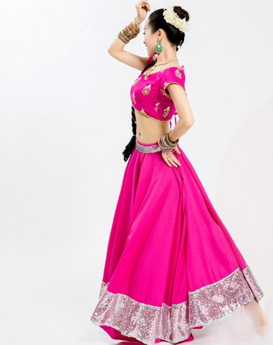 ボリウッドダンス衣装 チョリ スカート3点セット 全7色 lw1977