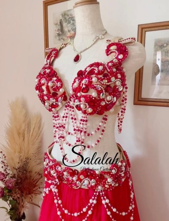 オリエンタルオーダー衣装 レッド＆ホワイトパール ms2438 - ベリー