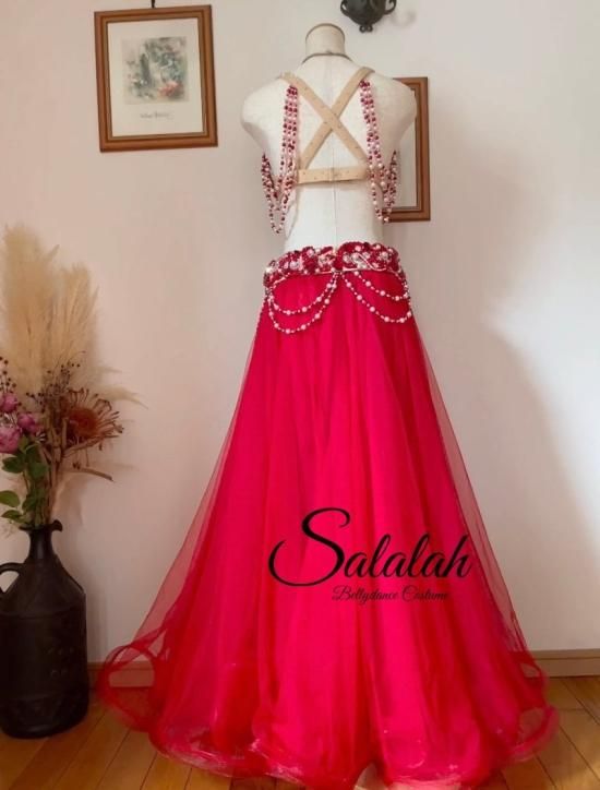 オリエンタルオーダー衣装 レッド＆ホワイトパール ms2438 - ベリー