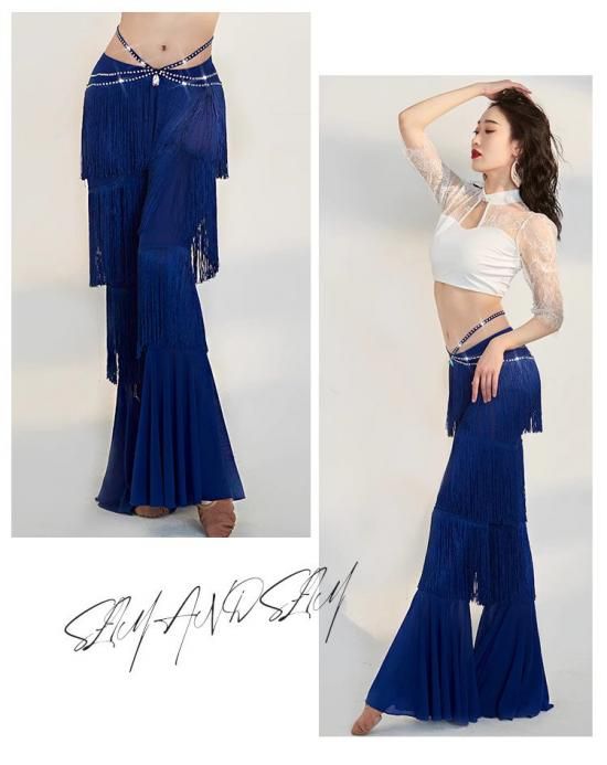 ベリーダンスレッスンウエア フリンジデザインパンツ 全3色