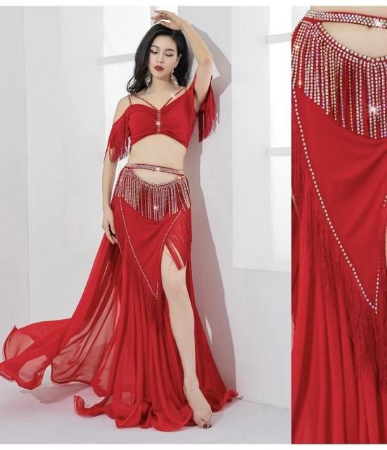 レッスンウエア フリンジデザイントップス＆フレアスカート全3色