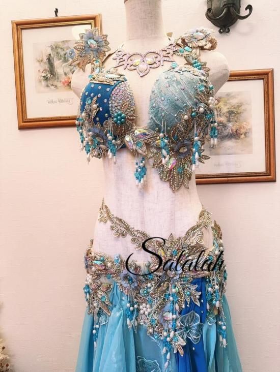 エジプト製 Amrデザインオリエンタルセット衣装 md2705 - ベリーダンス