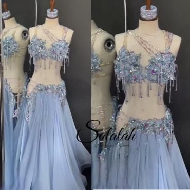 格安オリエンタル衣装 フレアアーム付きブラ＆サテンスカート