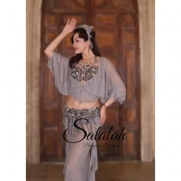 ミントグリーン ベリーダンス コスチューム　一点物　8/17で出品取りやめます ベリーダンス衣装】ミントグリーンの爽やかな色合い！フリルが