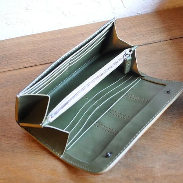栃木レザー使用] ロングウォレット・パッチワーク TYPE-2 - 革工房