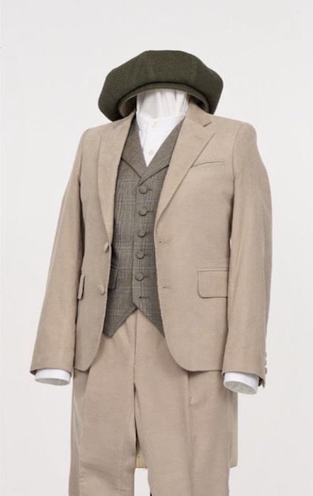 C&R / Ultra fine ridges corduroy fabric 3P Suit (Jacket + Vest + Pants) / beige2