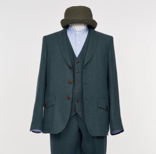 C&R / linen wool (double pocket Vest) / Green8