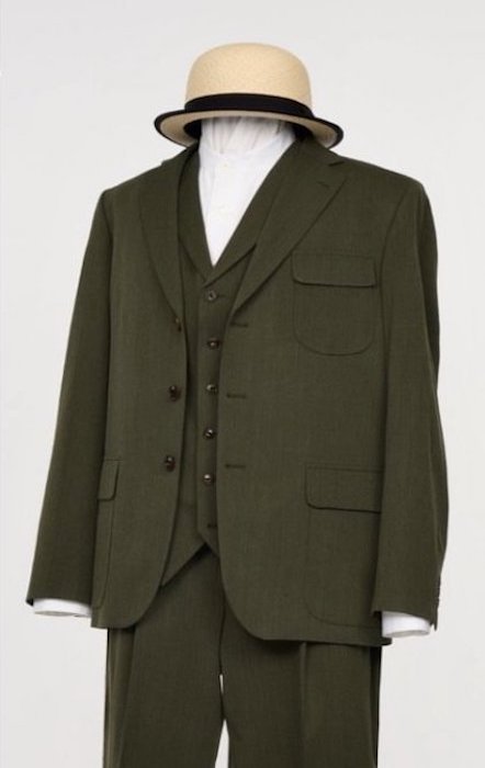 C&R / Modal Wool Military 3P Suit (Jacket + Vest + Pants) / khaki9