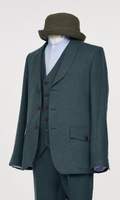C&R / linen wool shawl  (Jacket ) / Navy8