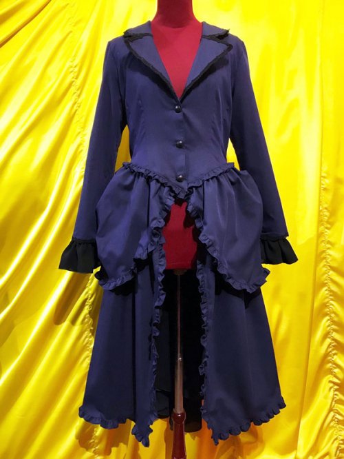 【MARBLE】マーブル　ヴィクトリアンロングドレスジャケット　紺×黒シフォンを販売する通販ページです。