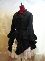 【MARBLE】マーブル　スカート付き風姫袖用ドレープコート：黒白