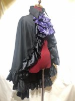 【MARBLE】マーブル　十字架タイ付き ヴァンパイアマント：黒×紫ゴシック柄タイ