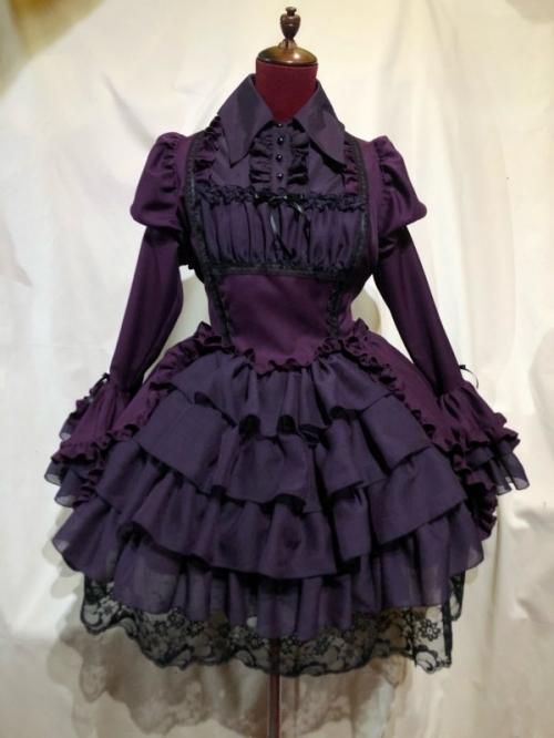 Marble ブラウス スカートセットアップ風全身コーディネートワンピース 紫 紫刺繍フリルatelier Pierrot アトリエピエロ Marble ブラウス スカートセットアップ風全身コーディネートワンピース 紫 紫刺繍フリルatelier Pierrot アトリエピエロ