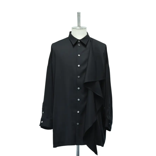 MiDiom】ミディオム Ruffle Frill Big Shirt blackを販売する通販