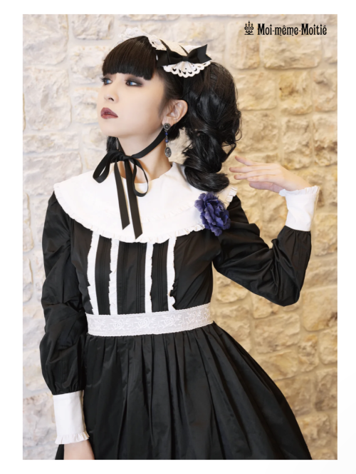 【Moi meme Moitie】モワメームモワティエ 綿レースヘッドドレス black x off-whiteを販売する通販ページです。