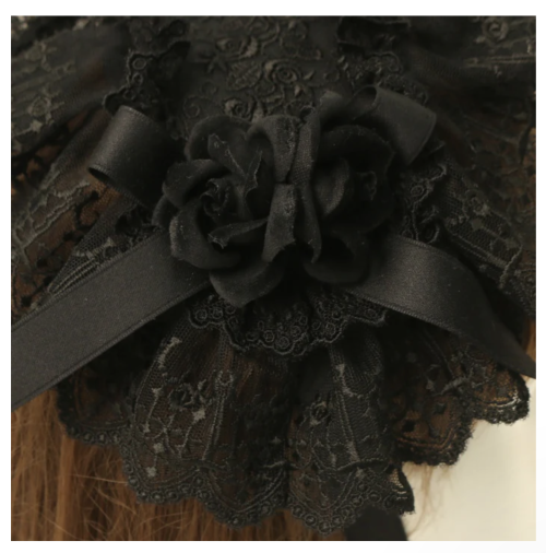 【Moi meme Moitie】モワメームモワティエ　ローズクロスアーチヘッドドレス　Black x Black roseを販売する通販ページです。