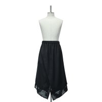 【MiDiom】ミディオム　Lace Layered Skirt　Black