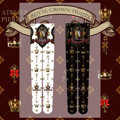 ATELIER PIERROT】アトリエピエロ Royal Crown タイツ White/Black