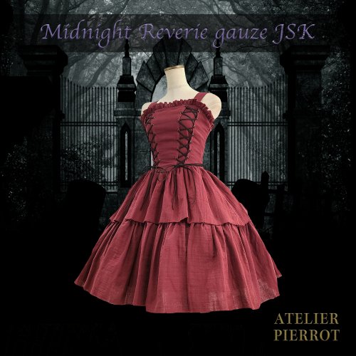 【ATELIER PIERROT】Midnight Reverie gauze JSK Ivory/Bordeaux 