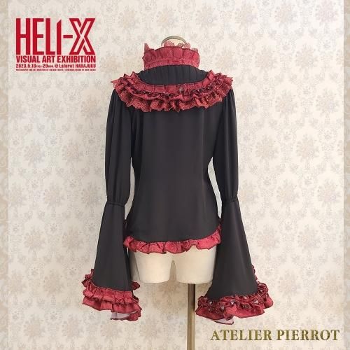 【HELI-X × ATELIER PIERROT】 Symphony No.9 by the Lunatic　狂人による第九　 赤黒ブラウスを販売する通販ページです。
