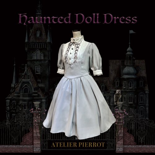 【ATELIER PIERROT】アトリエピエロ　Haunted Doll Dress　グレー×ホワイト/ボルドー/ブラック/ブラック×ホワイト  を販売する通販ページです。