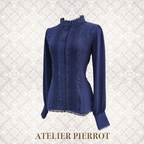 【ATELIER PIERROT】 Calmato Blouse （シフォン/chiffon） 白/ボルドー/ネイビー/黒を販売する通販ページです。