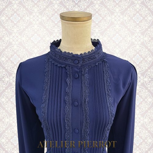 ATELIER PIERROT】 Calmato Blouse （シフォン/chiffon） 白/ボルドー ...