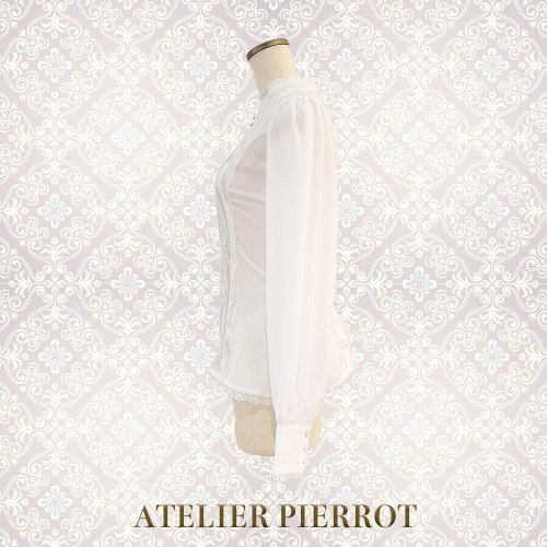 【ATELIER PIERROT】　Calmato Blouse （シフォン/chiffon）　白/ボルドー/ネイビー/黒を販売する通販ページです。