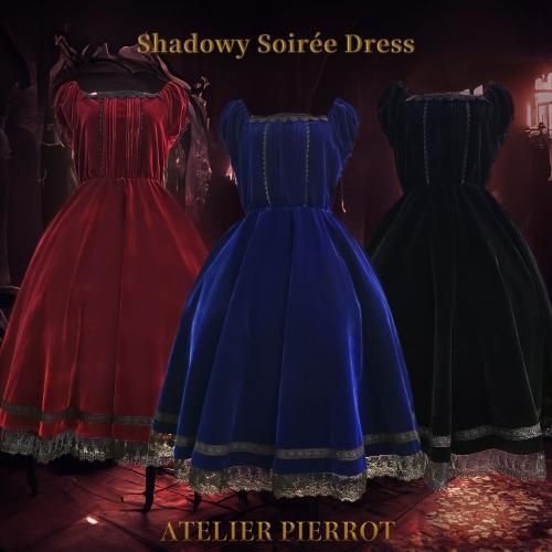 ATELIER PIERROT Shadowy Soirée Dress Bordeaux/Navy/Black 月