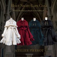 ATELIER PIERROTHoly Night Cape Coat  White/Bordeaux/Dark Green/Black 
