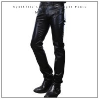 MiDiomۥߥǥࡡSynthetic Leather Straight Pants Black