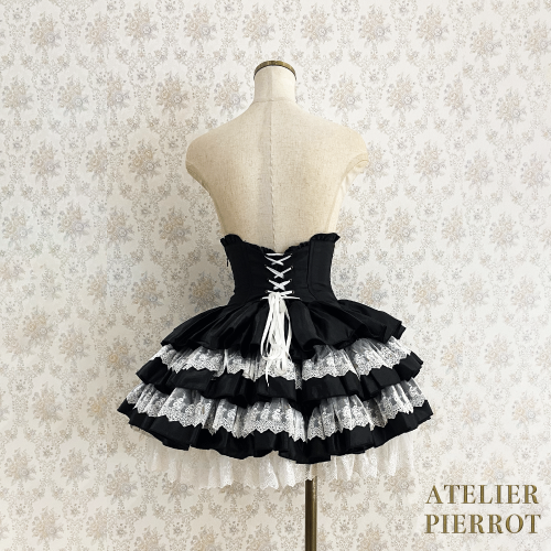 ATELIER PIERROT】 Mini Corset Skirt ☆White / Black×White 8月下旬 