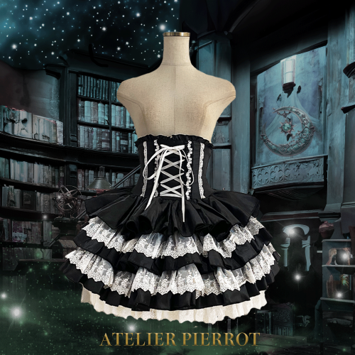 ATELIER PIERROT】 Mini Corset Skirt ☆White / Black×White 8月下旬 