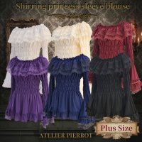 ATELIER PIERROTShirring princess sleeve blouse   Plus Size