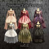 Vallée lysۥꥹNocturne Tulle CardiganPink/Bordeaux/Purple/Gray/Khaki/Black