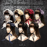 Vallée lysۥꥹLace Enchantment Headdress White/Ivory/Wine/Purple/Navy/BlackWhite/Black