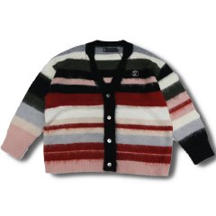<img class='new_mark_img1' src='https://img.shop-pro.jp/img/new/icons50.gif' style='border:none;display:inline;margin:0px;padding:0px;width:auto;' />A Good Bad Influence /TWISTED COLLAR MULTI BORDER CARDIGAN RED