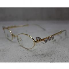 Rhinestoneglasses Blue light cut gold