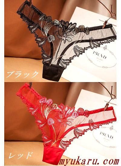 全5色！豪華刺繍のスケスケTバック【ON3026】 - 激安セクシー