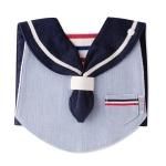 bib-bab マリンスタイ（ストライプピンク 白襟） ｜出産祝い