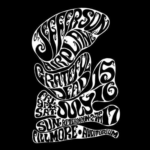 ジェファーソン・エアプレイン ＋ グレイトフル・デッド / コンサート・ポスター（BLACK) - ロックTシャツ バンドTシャツ通販 ローデッド