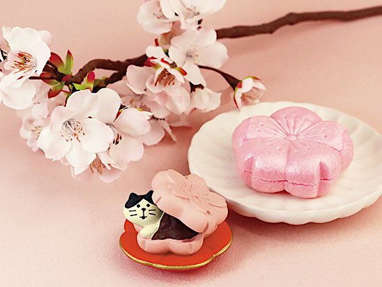【Decole(デコレ)】concombre 抹茶どら焼き猫＆桜もなか猫